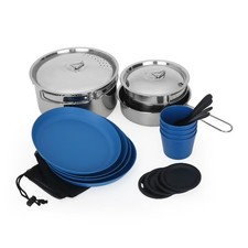 22-Piece Camping Cookware Set with Non-Stick Pots Pans and Mesh Storage Bag