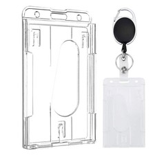 1PCS ID Badge Holder Hard Plastic Card Holders Vertical