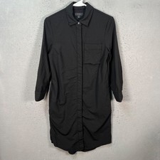 COS Womens Size 4 Black Shirt Dress Wool Blend Long Sleeve Minimalist Style
