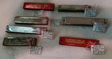 Lot Of 7 Vintage Harmonica's Assorted Makes  Years Blessing, Brilliant, Star 