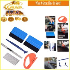 Vehicle Vinyl Wrap Tool Kit Includes Felt Squeegee Utility Knife Blades