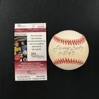 Larry Doby SIGNED Baseball JSA inscribed debut game 7-5-47 on Jackie 50th Ball!!