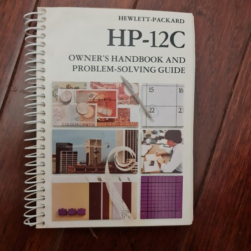Hewlett Packard HP-12C Owner's Handbook Problem Solving Guide Manual 1987 Spiral