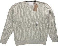 Image of Weather Proof Vintage Braided Crewneck Fisherman Sweater White Cap Size M NWT