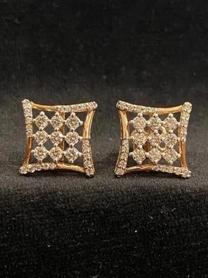 2Ct Round Cut White Moissanite Women's Stud Earrings 14k Yellow Gold Plated