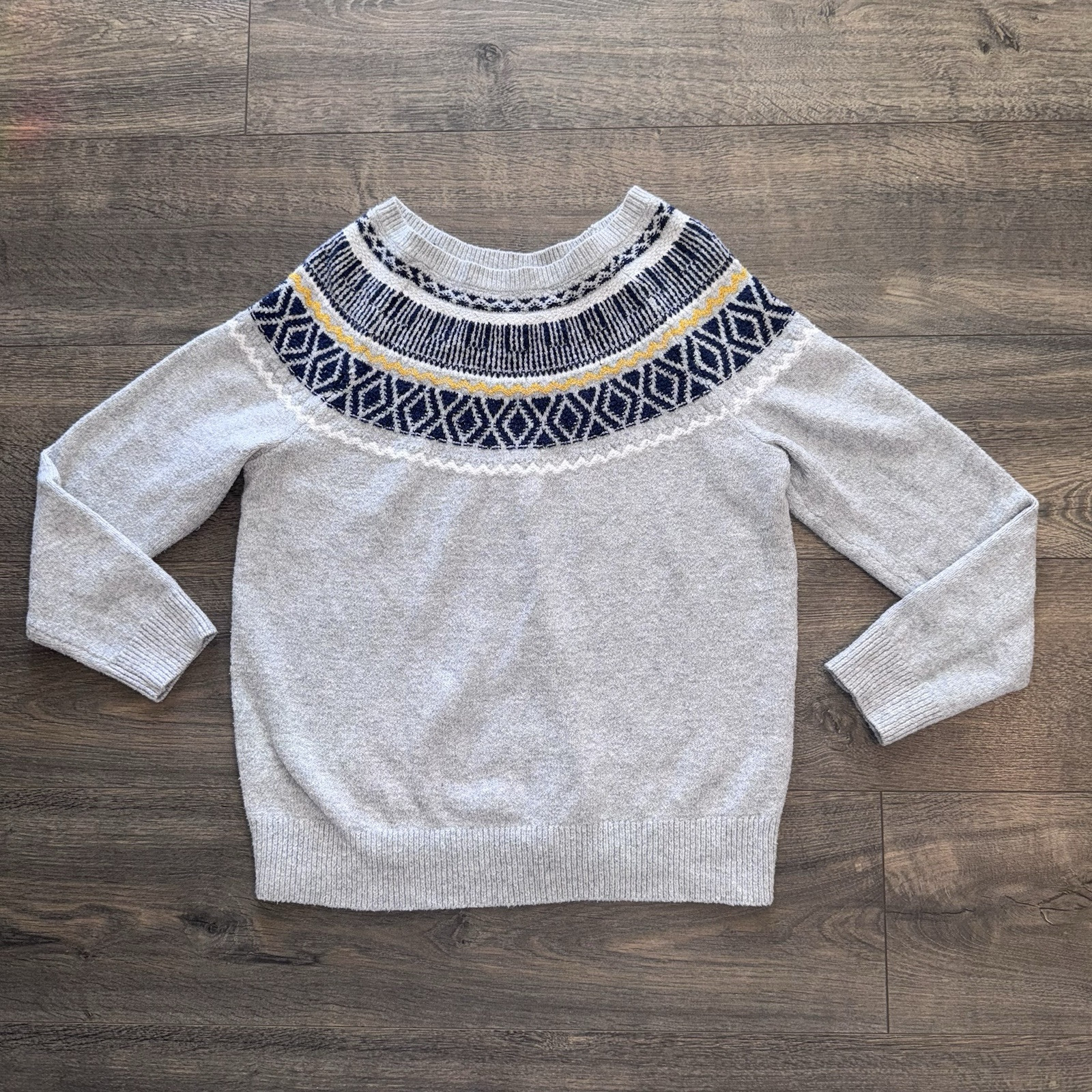 Vintage St Johns Bay Women’s Sz Small Fair Isle Sweater Blue Nordic Cardigan