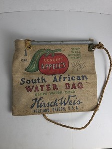 Vintage Appell’s Canvas 1-Gallon South African Water Bag Portland Oregon Read