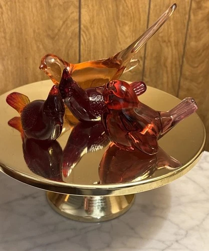 Fenton Glass Birds set of (4) see Info.