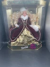 Vintage 1996 Special Edition Happy  Holidays Barbie Doll Burgundy Gown In Box