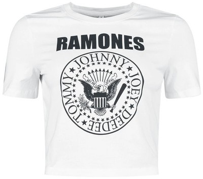 Ramones T-Shirt Damen Original Crest weiß XS
