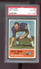 1962 Fleer #16 Billy Shaw ROOKIE RC PSA 4 Graded Football Card Buffalo Bills. rookie card picture