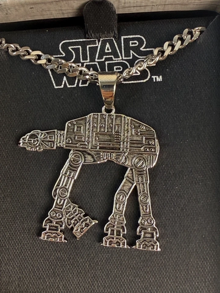 Star Wars Jewelry Unisex At-At Walker Stainless Steel Chain Pendant Necklace, 24 - Image 3 of 4