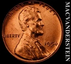1954 Lincoln Wheat Cent- Red- Choice Gem Brilliant Uncirculated Luster #K463