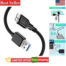 1ft USB 3.0 A Male to Micro B Cable - Fast Charging, 5 Gbps Data Transfer