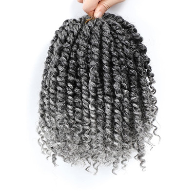 Passion Twist Hair 6 Inch, 8 Packs Grey Passion Twist Crochet Hair for Black Wom