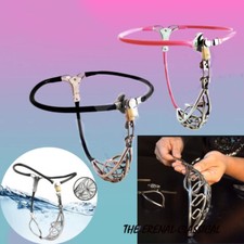 Stainless Steel Chastity Belt with Hole Hollow Cage Male Device Lockable Pantie