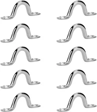 10 PCS Stainless Steel Bimini Boat Top PAD Eye Strap Tie Down Footman's Loop
