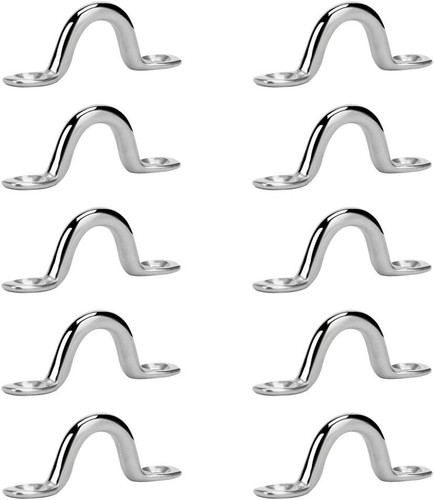 Oeil De Coussin Supérieur De Bateau 10Pcs Boat Top Pad Eye Deck Loop Tie Down Kit En Acier