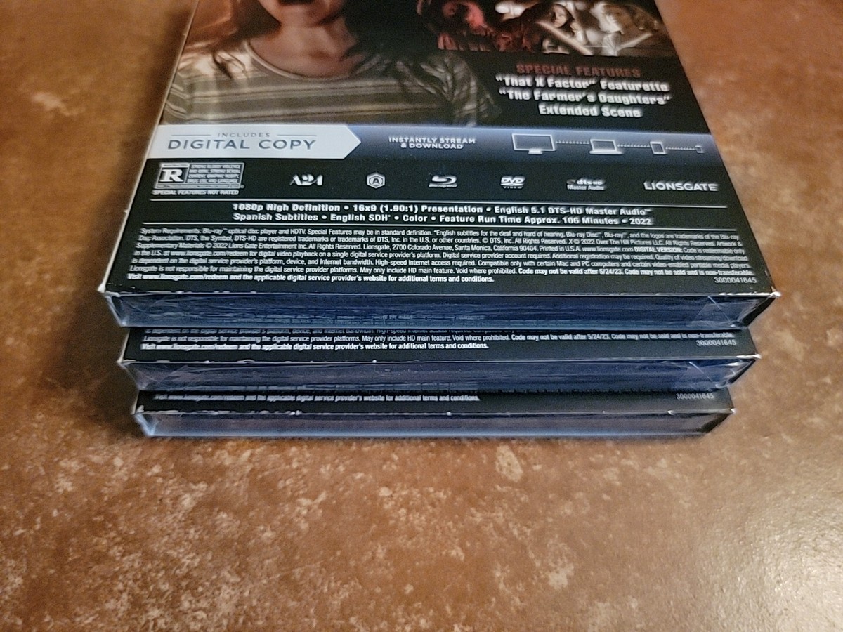 X (2022 Movie) Blu-ray + DVD + Slipcover $5 OFF 2, Mia Goth Jenna