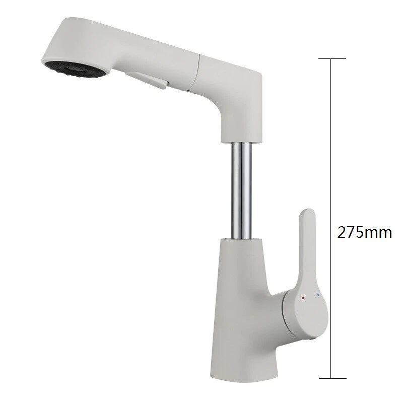 Sink Basin Tap Bathroom Pull Out Taps 360° Rotatable Faucet Kitchen Brass Faucet - Image 3 of 4