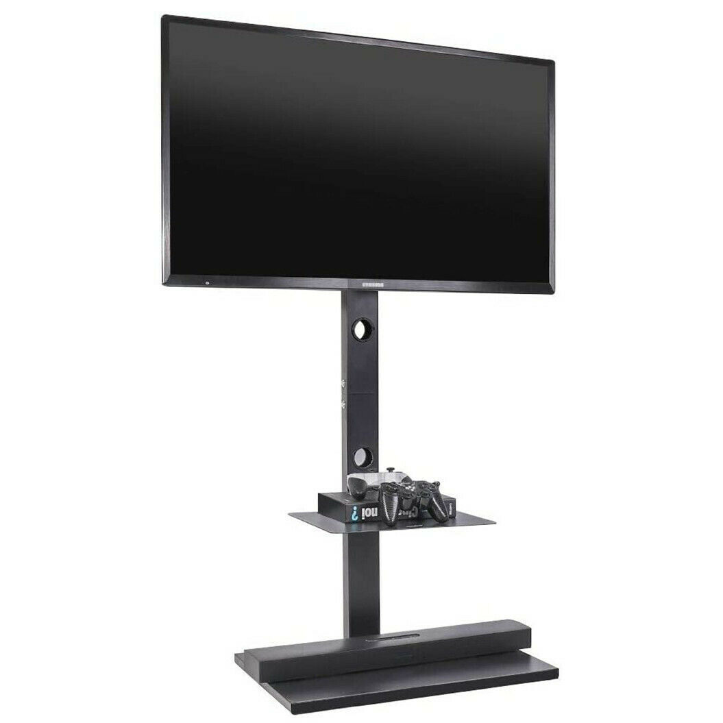 Boden-TV-Ständer Für 32-70 Zoll Fernseher – Höhenverstellbar (8 Stufen), Schwenkbar, Neigbar, Trägt Bis 40 Kg, VESA Bis 400x400