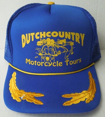 Vintage Dutch Country Motorcycle Tours Snapback Trucker Baseball Cap