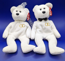 TY Mr. and Mrs. Bears Beanie Baby Retired with Tag Plush Stuffed Animal