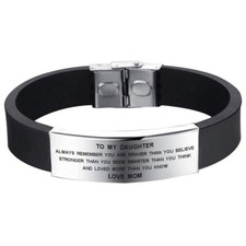 To My Daughter Always Remember You Are Braver Than You Believe Bracelet Love Mom