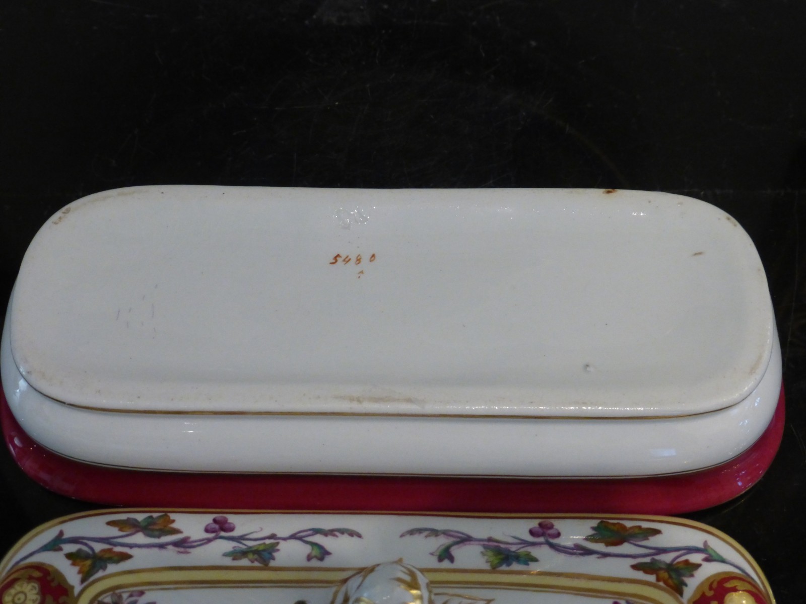 Antique Hand Painted Porcelain Razor Lidded Box | eBay