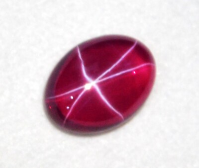 7-9 Cts Natural Certified Transparent Star Ruby Oval Cabochon 6 Rays #05