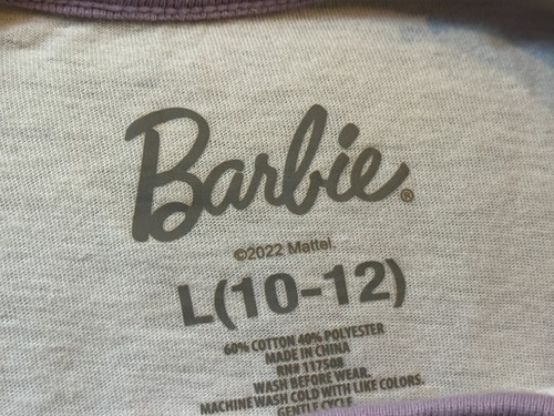 BARBIE "WE GOT THIS" Long Sleeve Girls Shirt Size 10-12 Teens Women's XS pink - Picture 8 of 8