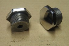 NORTON ROADHOLDER STAINLESS FORK TOP NUTS PAIR DOMMIE TRITON ES2 ETC MADE IN UK