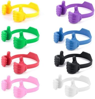 8 Pack Thumbs up Cell Phone Holder, Adjustable Silicone Tablet Stand Multi Color