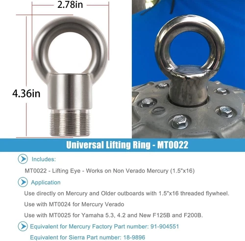MT0025 Lifting Adapter With Bolts & MT0022 Lifting Eye Tool For Yamaha Mercury - Bild 9 von 12