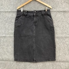 Factorie Denim Skirt Womens 12 Black Straight & pencil Mid Rise Cotton 33612