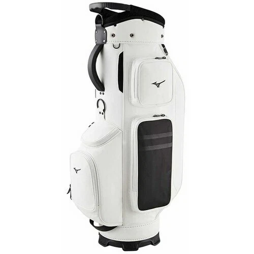Bolsa caddie de golfe masculina leve Mizuno 2022 Urban 005 9 polegadas 3,1 kg PU - preto e branco - Imagem 2 de 2
