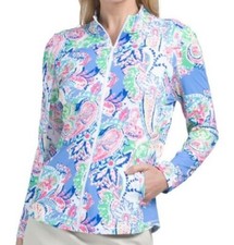 NWT X by GOTTEX Periwinkle Petra Paisley Golf Tennis Long Sleeve Jacket S M L XL