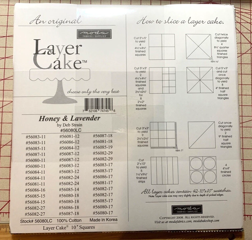 Moda HONEY & LAVENDER Deb Strain Layer Cake 42 10" Squares Floral Repro - Image 2 of 2