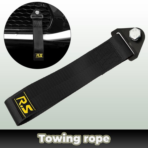 Car Tow Towing Strap Rope Black Belt Racing Rally Drift Hook Bumper ...