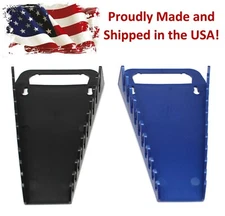 Black & Blue Plastic Portable 10-Tool Wrench Gripper Organizer Tray Holder Kit