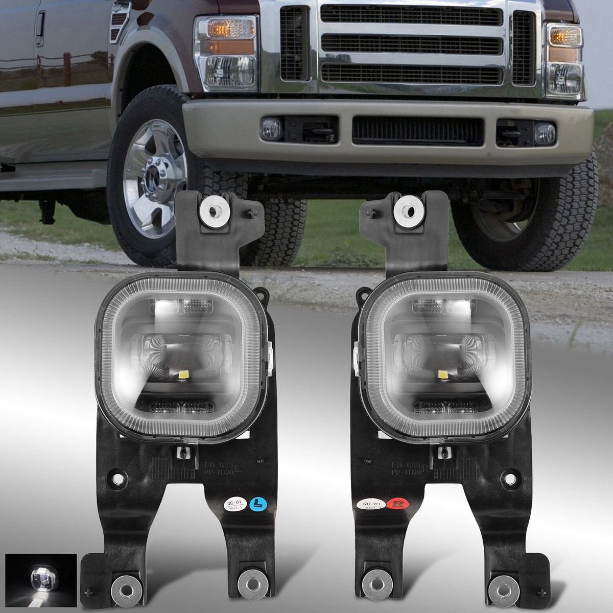2008-2010 Super Duty Fog Lights Fog Light Set For 2008-2010 Ford F-250/F-350 /F-450 Super Duty - Direct Replacement, Halogen, DOT/SAE Evan-fischer Fog Light Kit - Foto 3