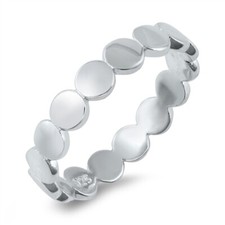 Simple Repeating Circle Ring New .925 Sterling Silver Band Sizes 4-10