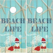 Beach Star Fish Santa Cornhole Wrap Bag Toss Skin Decal Sticker