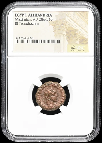 EGYPT, Alexandria. Maximian. AD 284-310. Potin Tetradrachm, NGC Certified