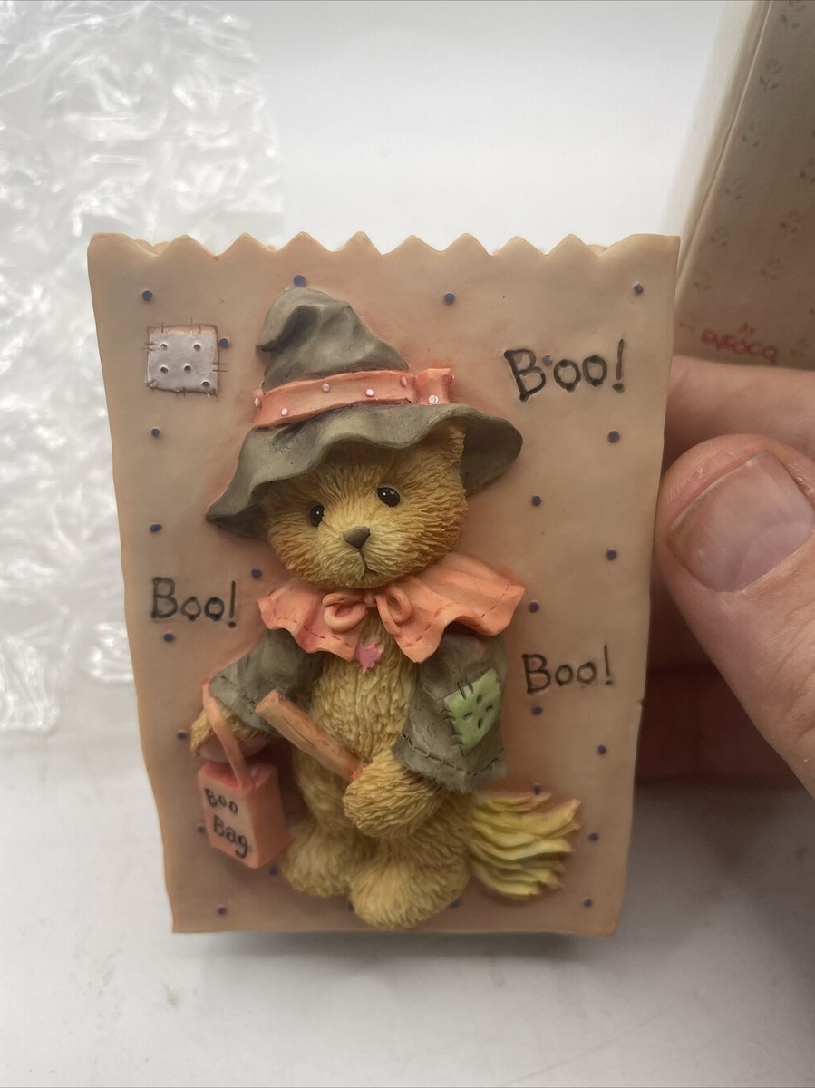 1995 Cherished Teddies Trick or Treat blue Halloween Treat Bag
