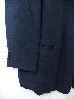 ARMANI COLLEZIONI MENS 54 44 R BLAZER JACKET BLACK 65% LINEN LUXE