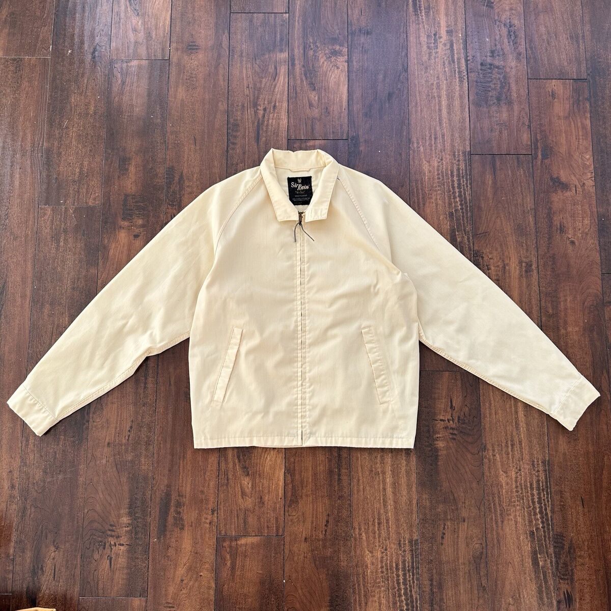 Vintage Work Jacket Men's Yellow Full Zip Gabardine 60s Vintage Work Jacket Men's Yellow Full Zip Gabardine 60s