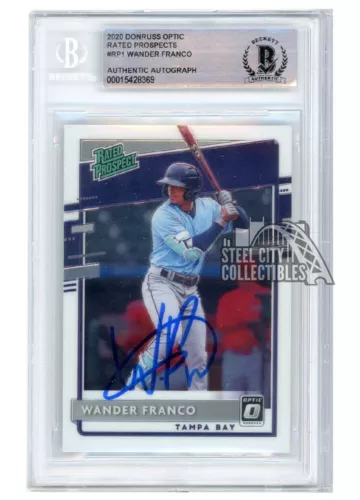 Wander Franco 2020 Panini Donruss Optic Rated Prospect Autograph Card #RP-1 BAS