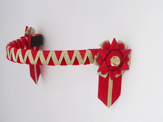 Rot & Gold Standard Cornerstone Stirnband - individuell zeigender Samt Stirnband