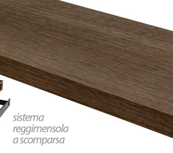 MENSOLA DA PARETE MODERNA LEGNO MURO REGGIMENSOLA A SCOMPARSA NOCE 60*25*4 cm - Immagine 2 di 4